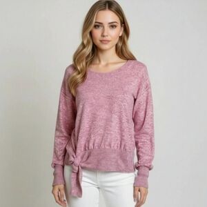 Anthro SATURDAY SUNDAY Payton Brushed Fleece‎ Side Tie Sweater Dolman Sleeves S